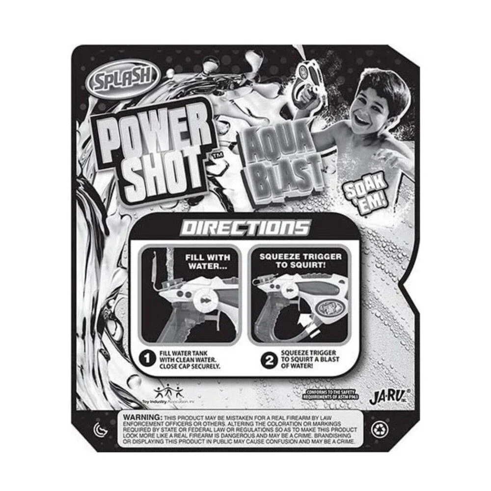 2x JA-RU Splash Power Shot Aqua Blast Water Squirt Toy Ages 4+